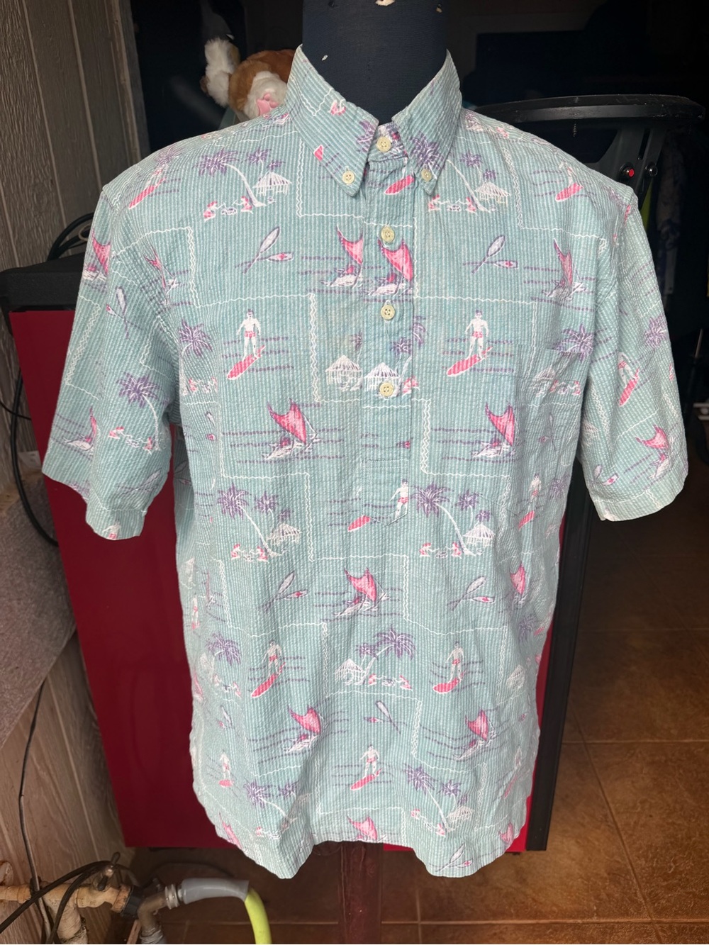 PreOwned Reyn Spooner Multicolored Pullover Hawaiian Print Men's Large